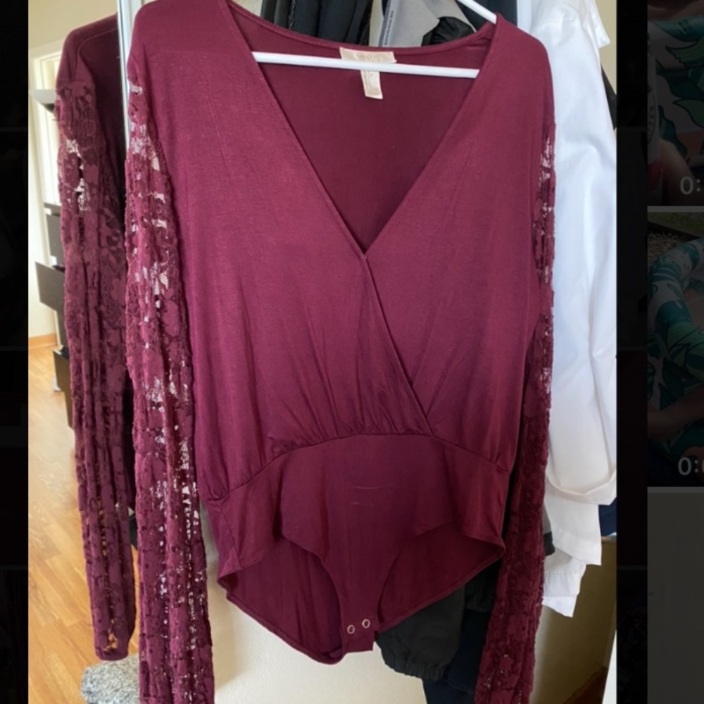 Red lace bodysuit (never worn)